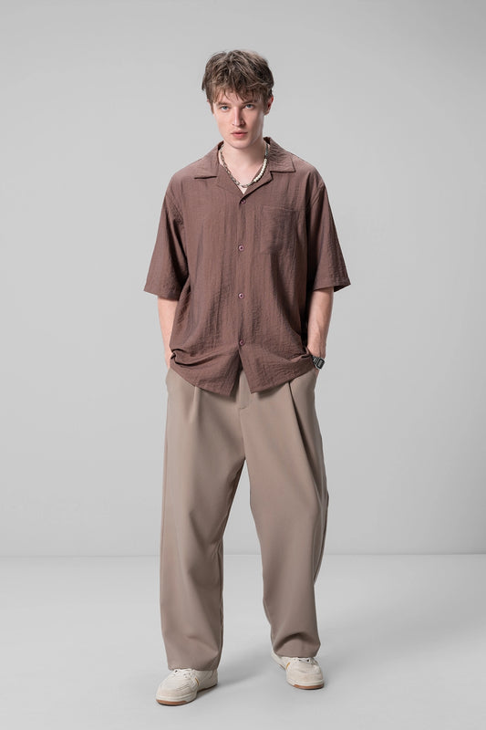 BROWN RELAXED UNISEX SHIRT