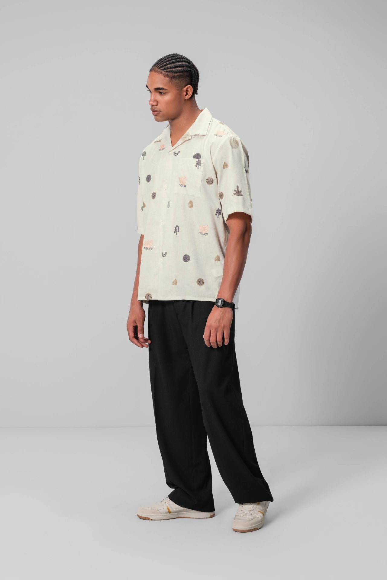 CREAM PRINT SHIRT