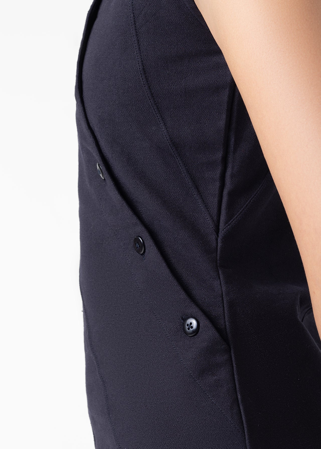SLEEVELESS BUTTON DETAIL MINI DRESS