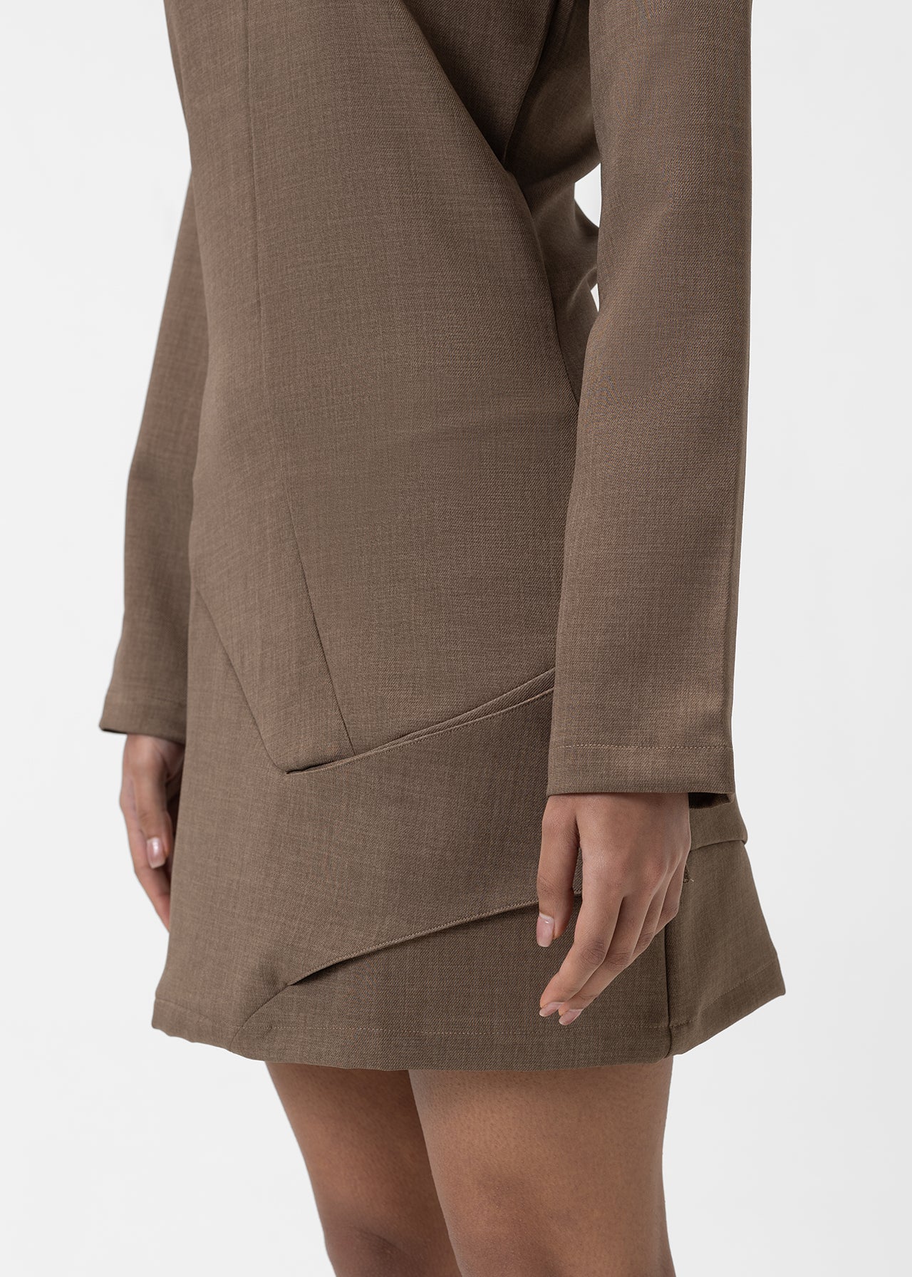 HIGH NECK STRUCTURED MINI DRESS