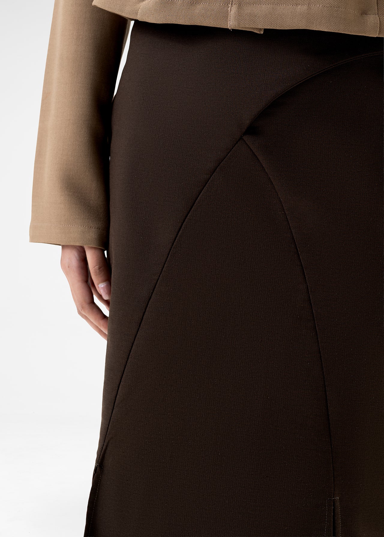 PANELLED MIDI SKIRT