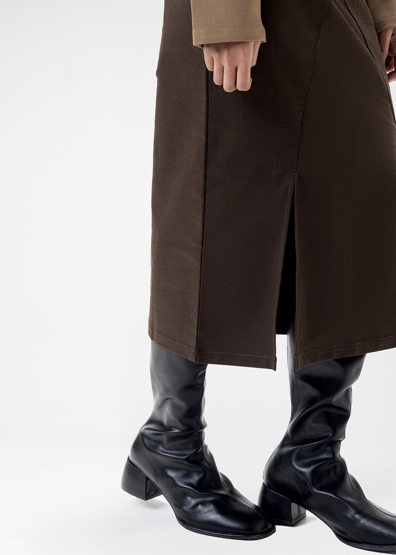 PANELLED MIDI SKIRT