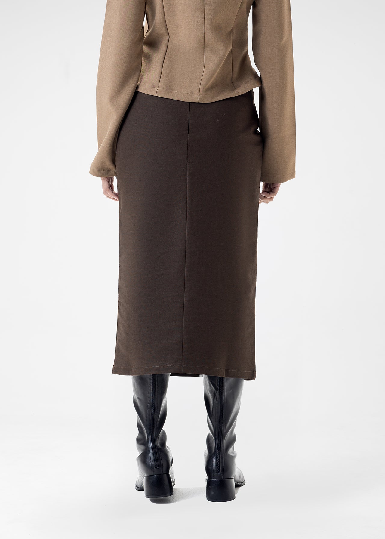 PANELLED MIDI SKIRT