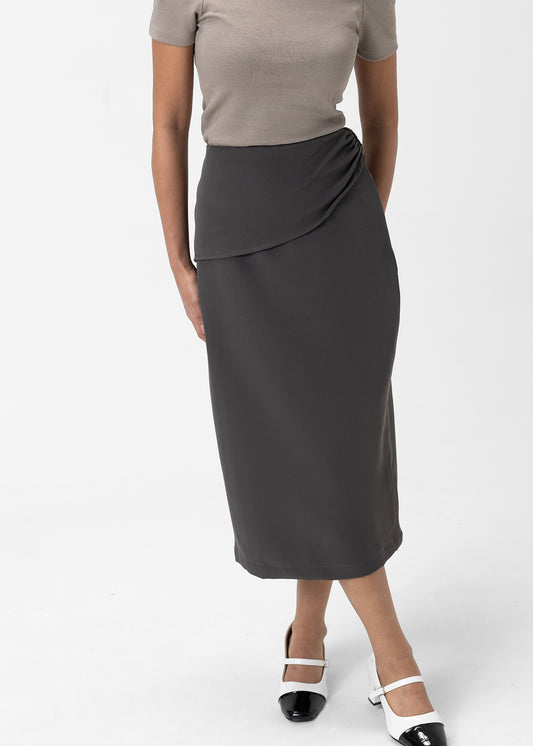DRAPED MIDI SKIRT
