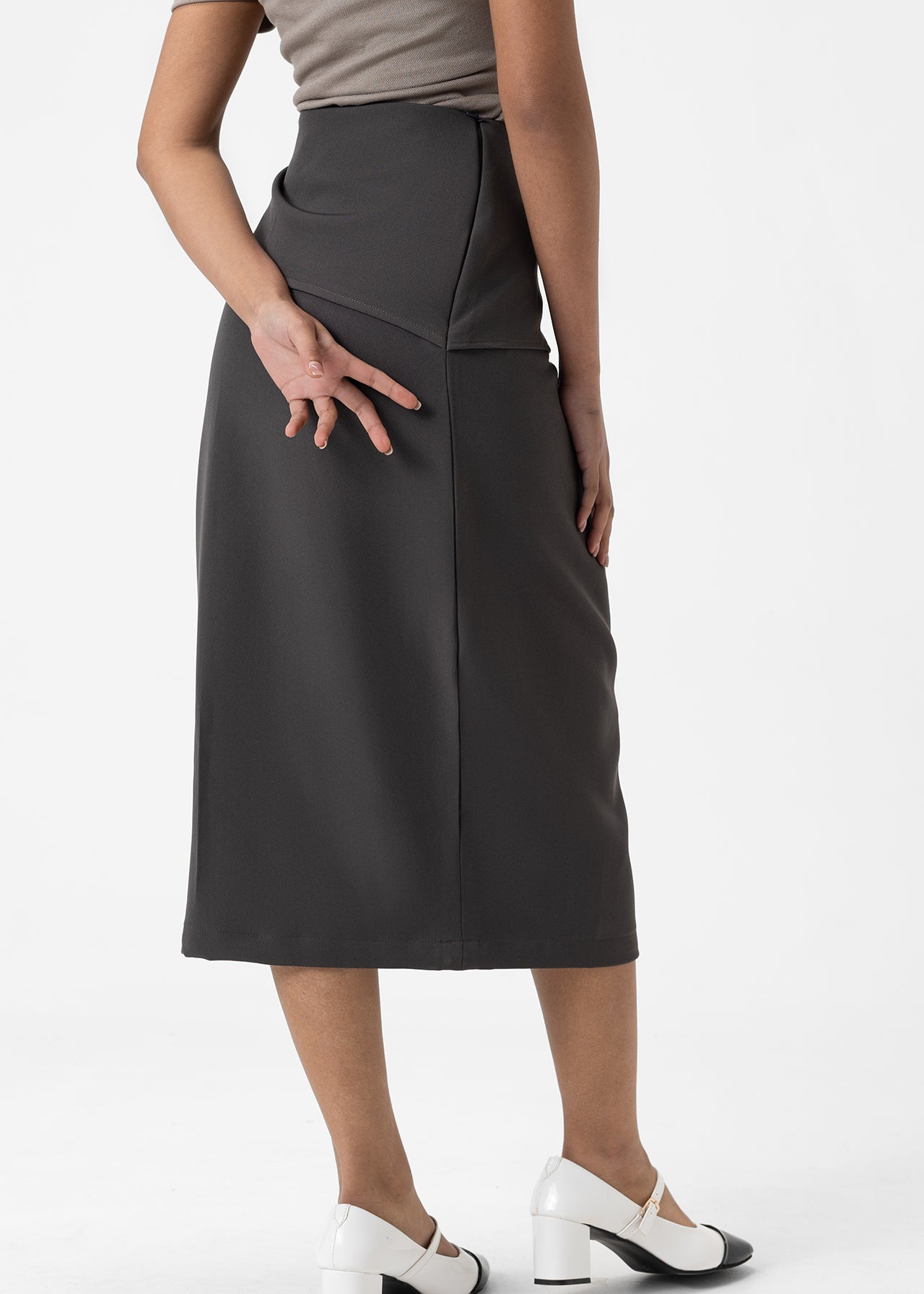 DRAPED MIDI SKIRT