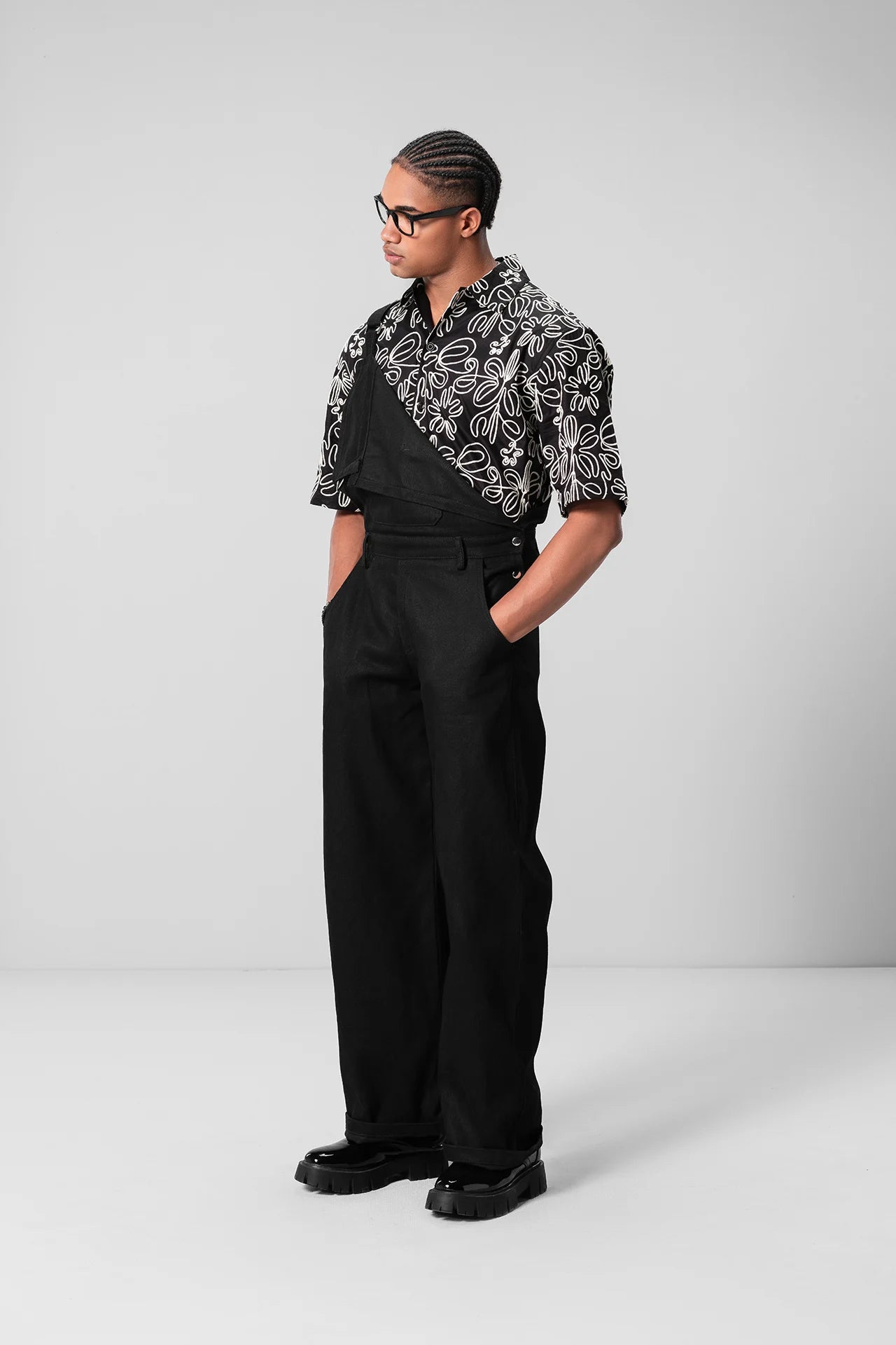 BLACK FLORAL PRINT SHIRT