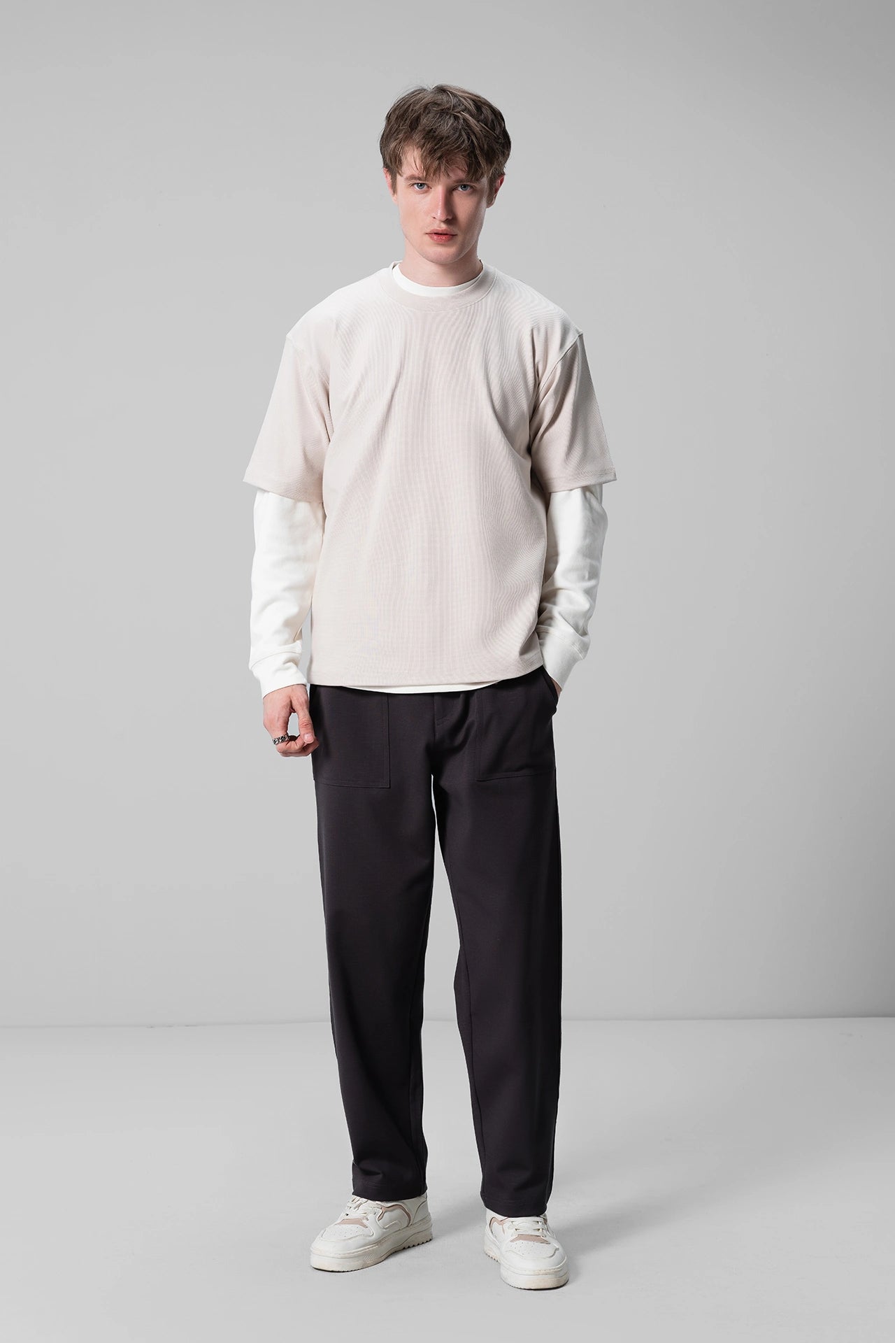 CHARCOAL RELAXED TROUSERS