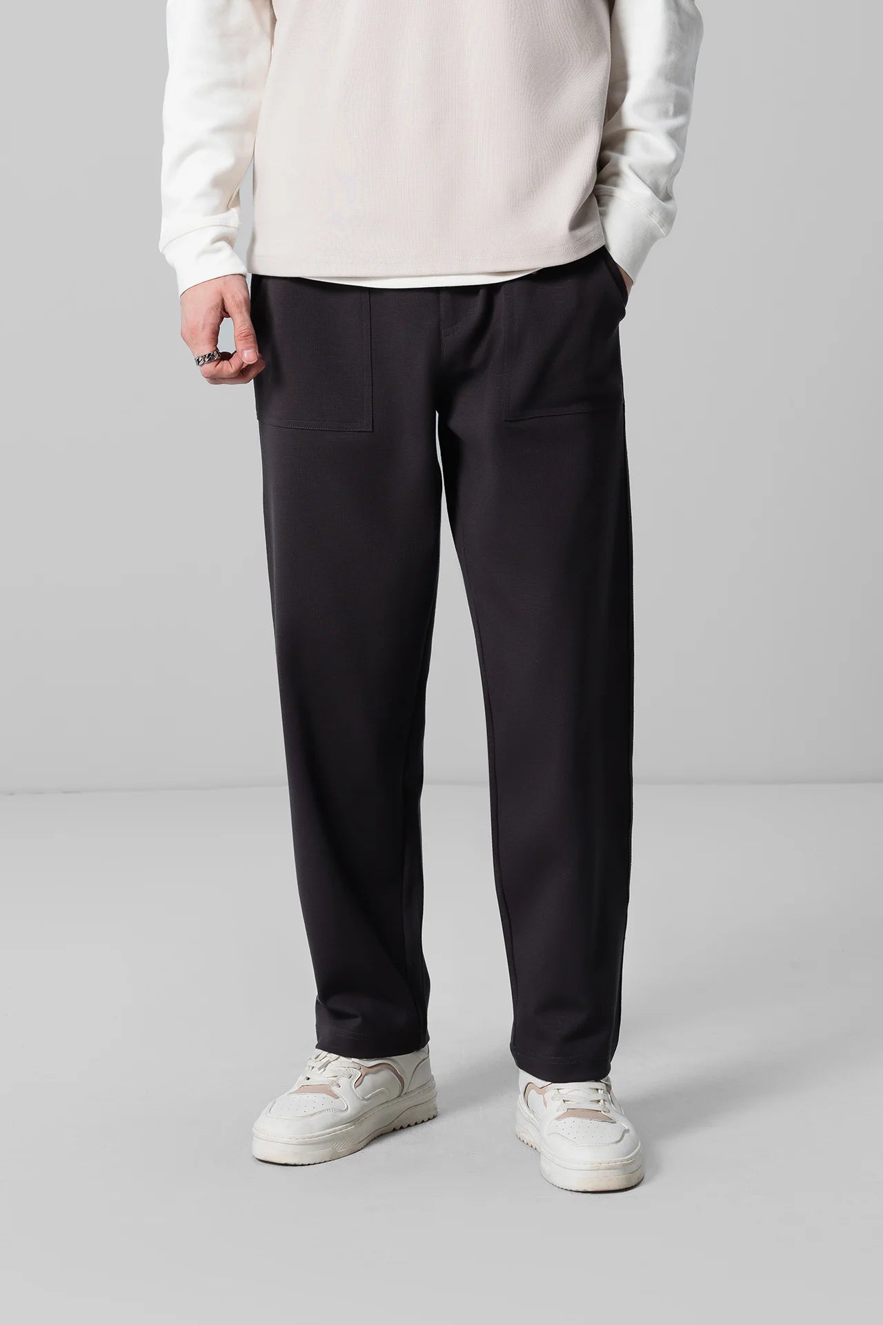 CHARCOAL RELAXED TROUSERS