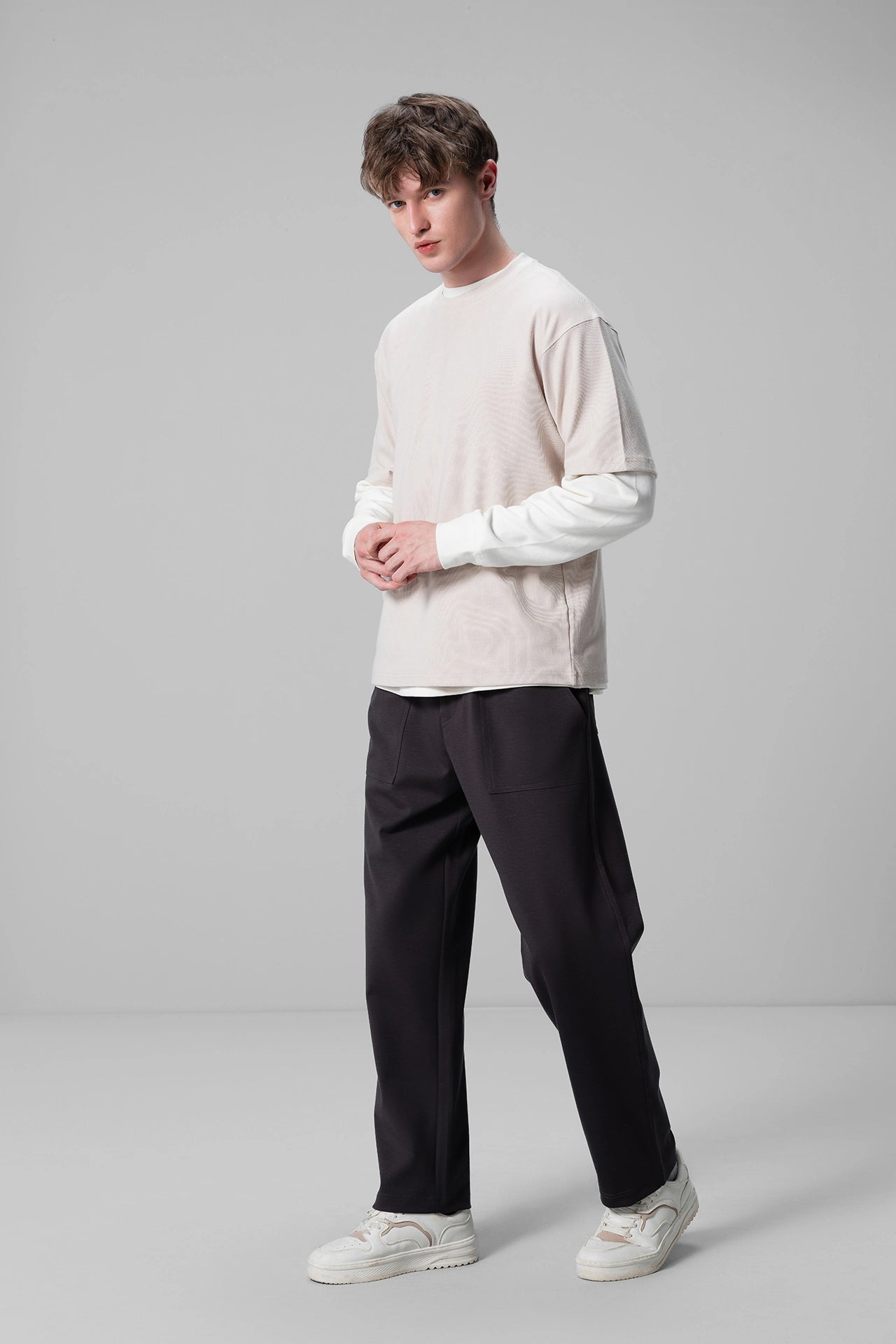 CHARCOAL RELAXED TROUSERS