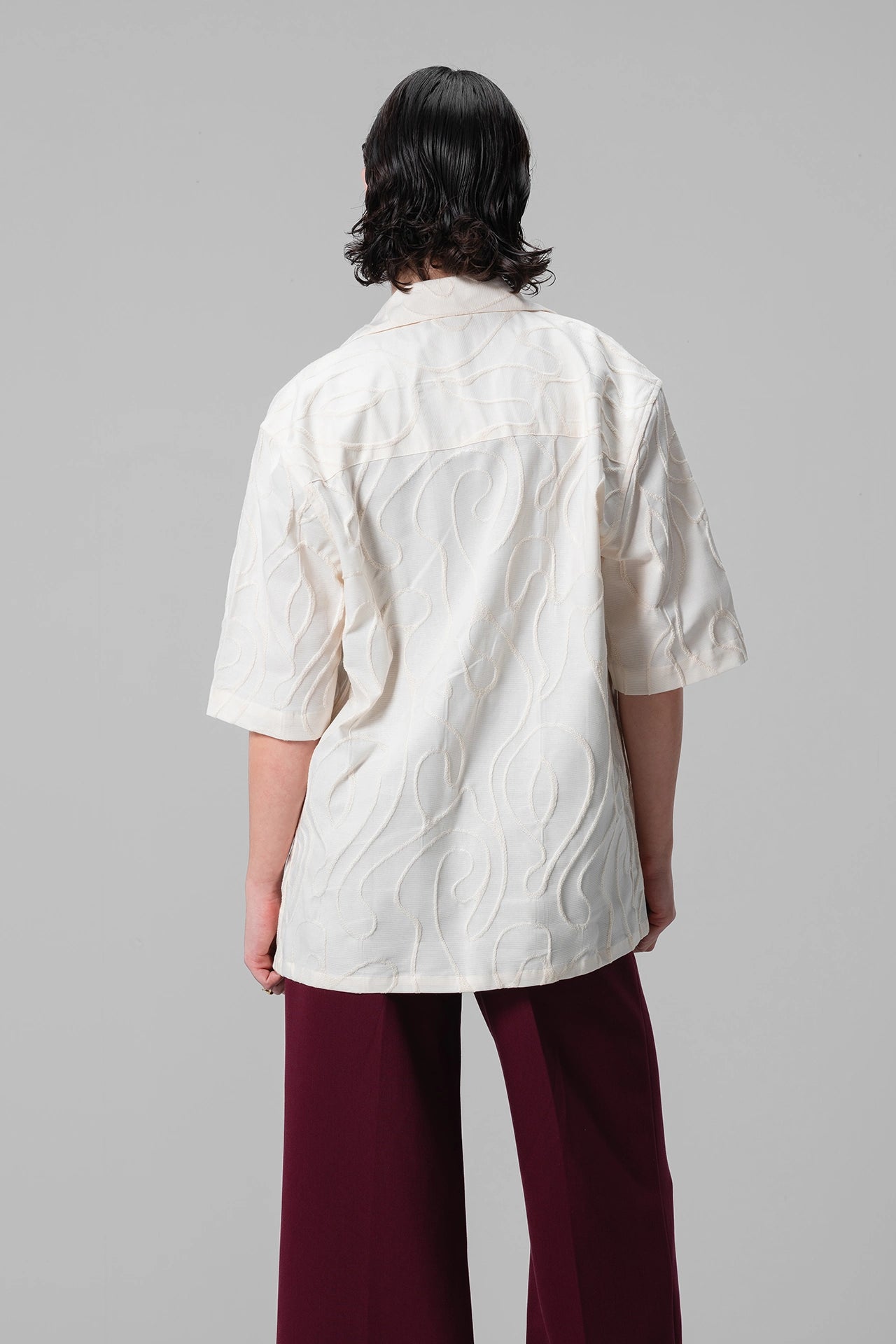 OFF-WHITE TEXTURED SHIRT