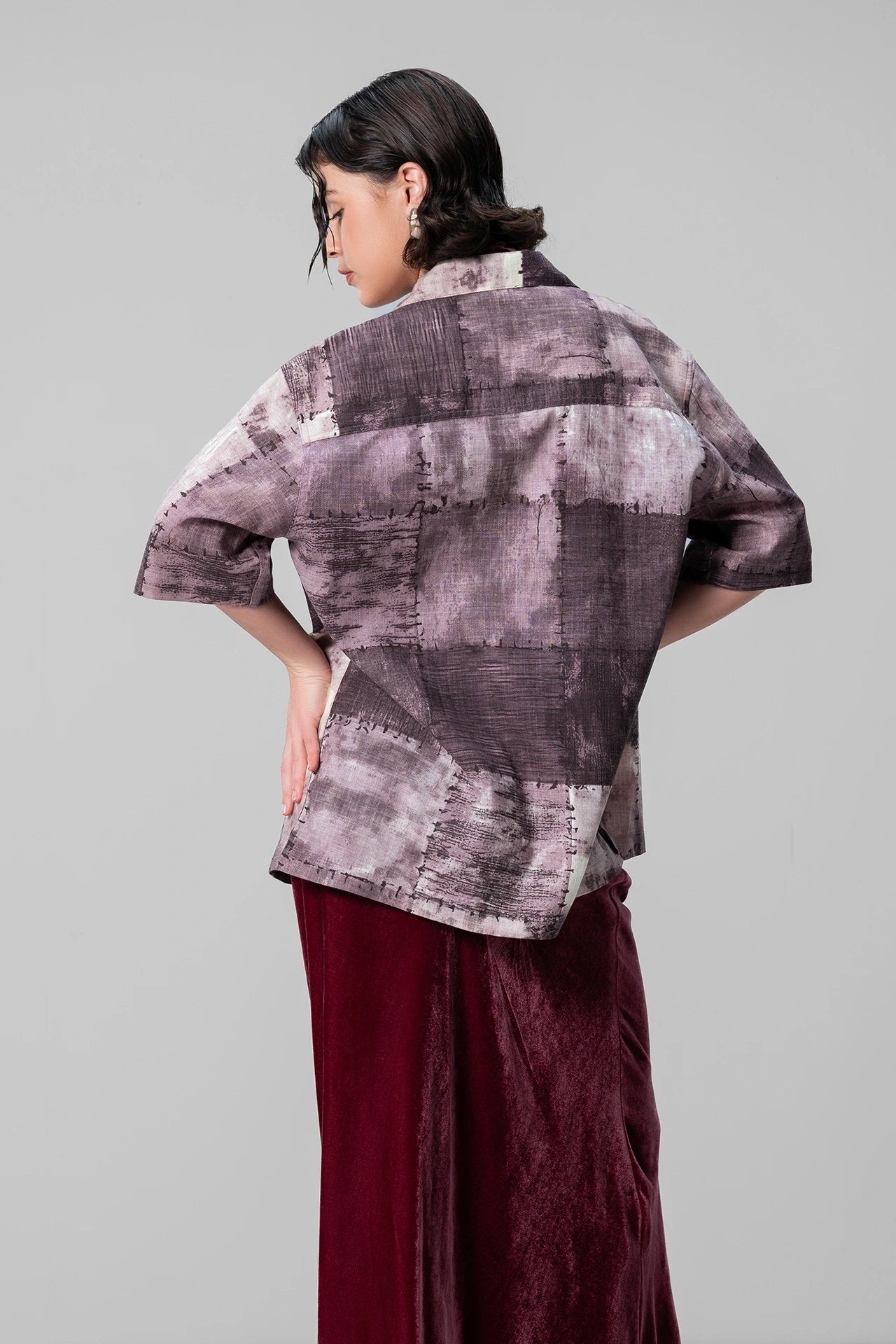 PURPLE PATTERN PRINT SHIRT