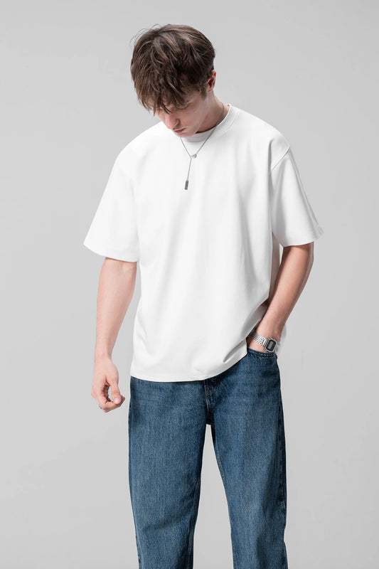 WHITE PLAIN UNISEX HALF SLEEVE T-SHIRT