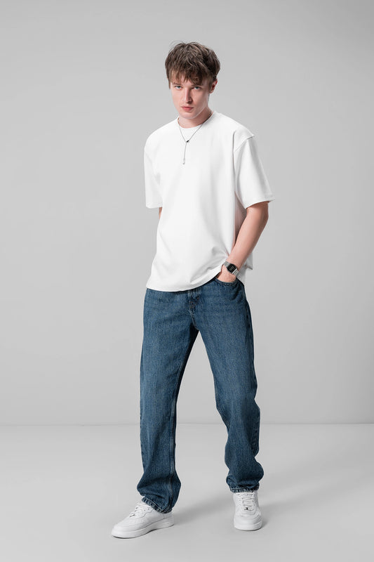 WHITE PLAIN UNISEX HALF SLEEVE T-SHIRT