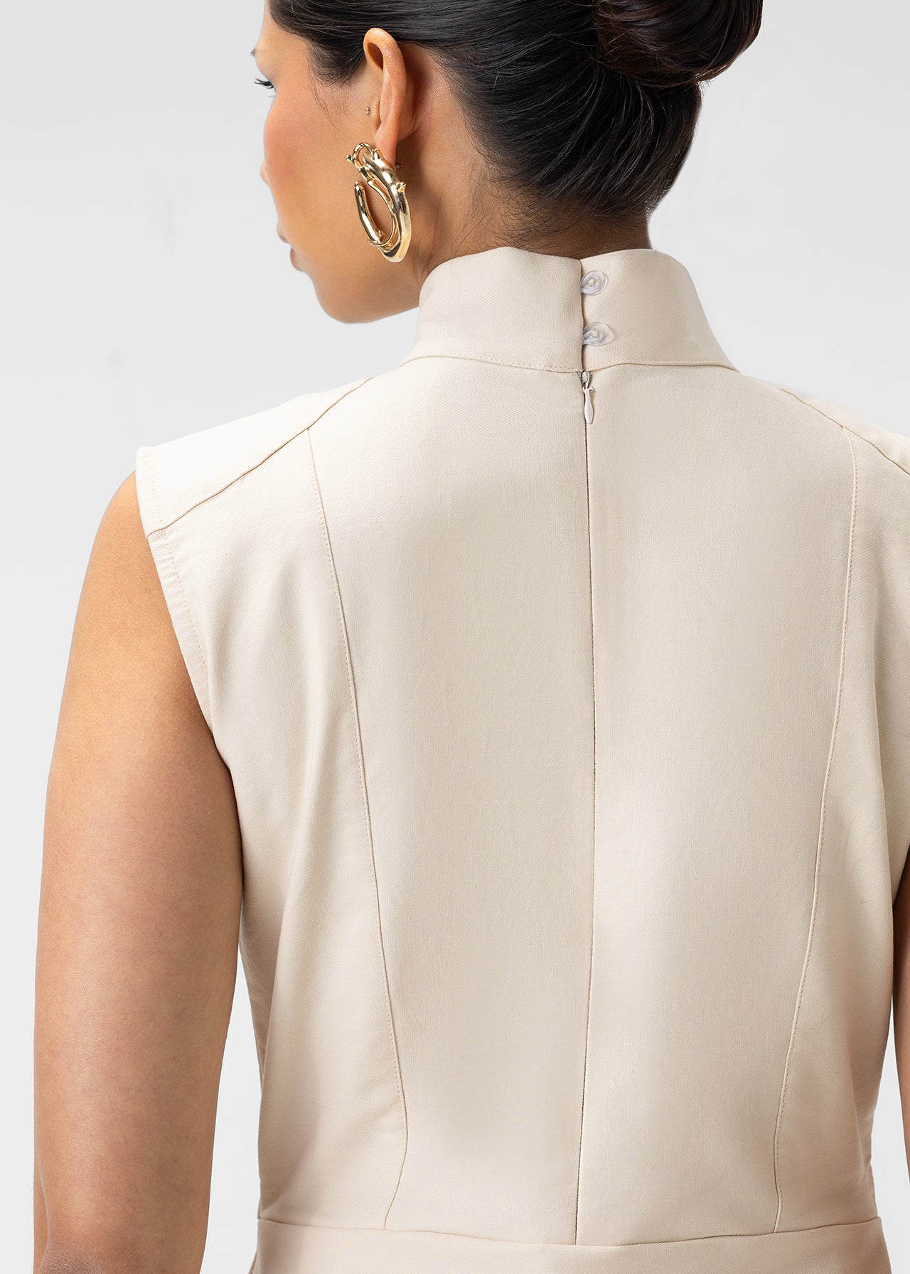 HIGH NECK TAILORED MINI DRESS