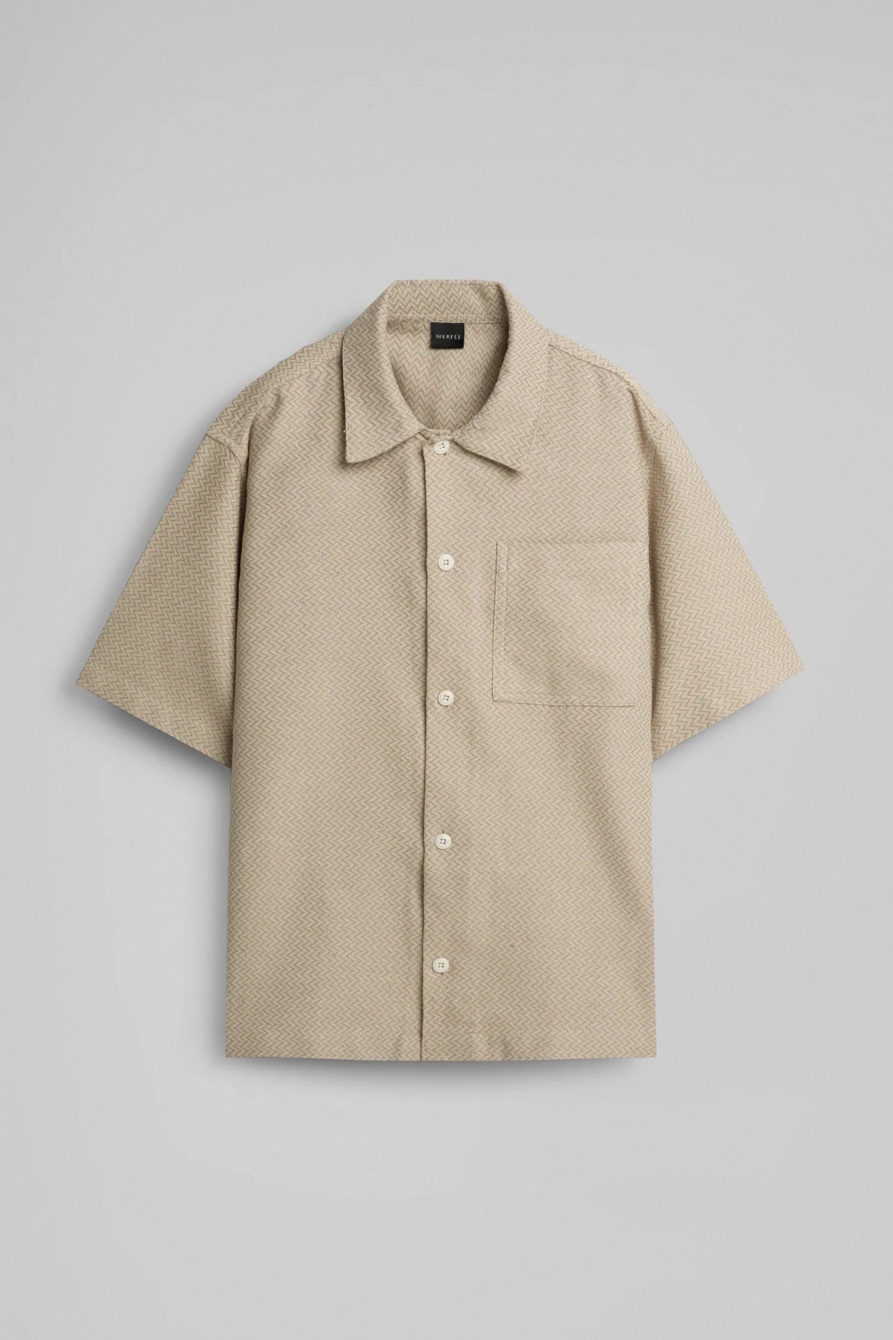 BEIGE TEXTURED SHIRT