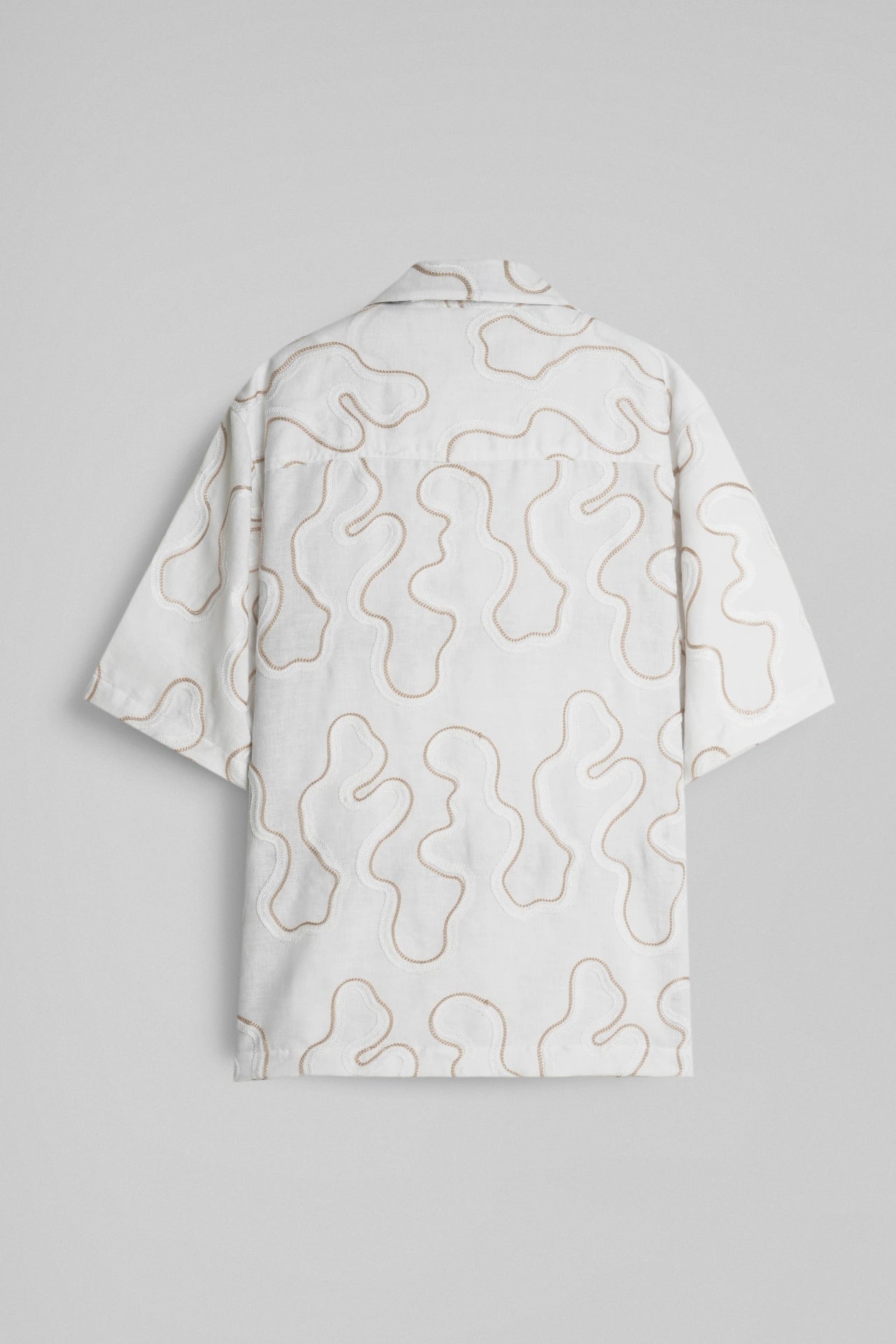 WHITE TEXTURED PRINT SHIRT