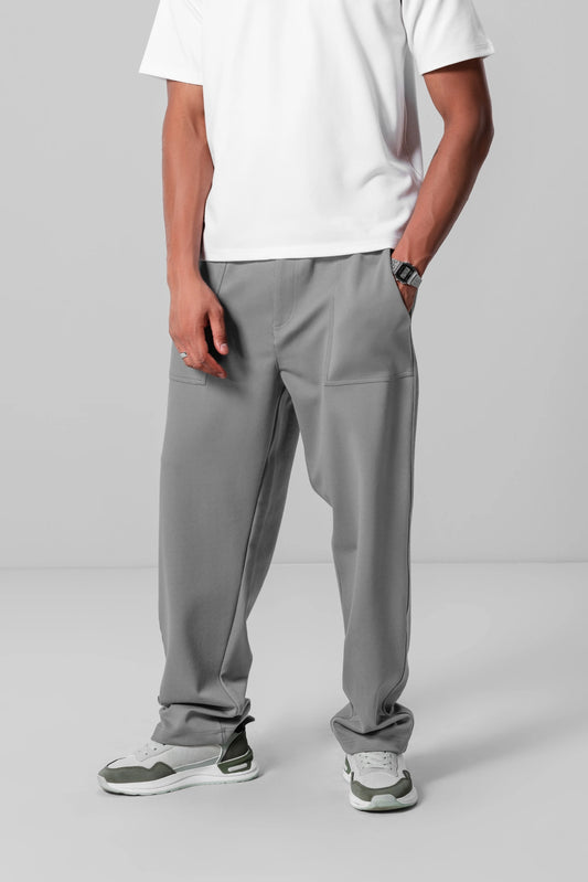 ASH GREY RELAXED UNISEX TROUSERS