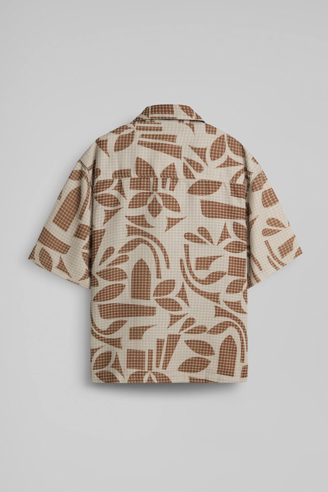 BEIGE TEXTURED PRINT SHIRT