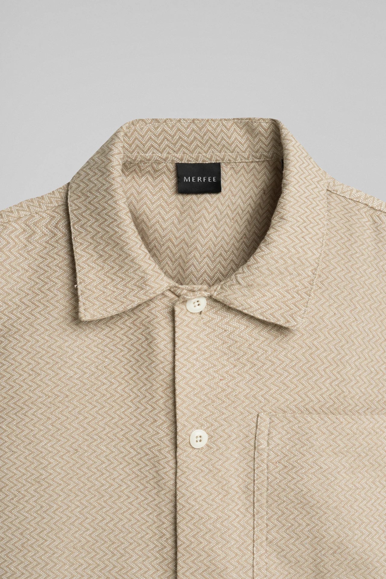 BEIGE TEXTURED SHIRT