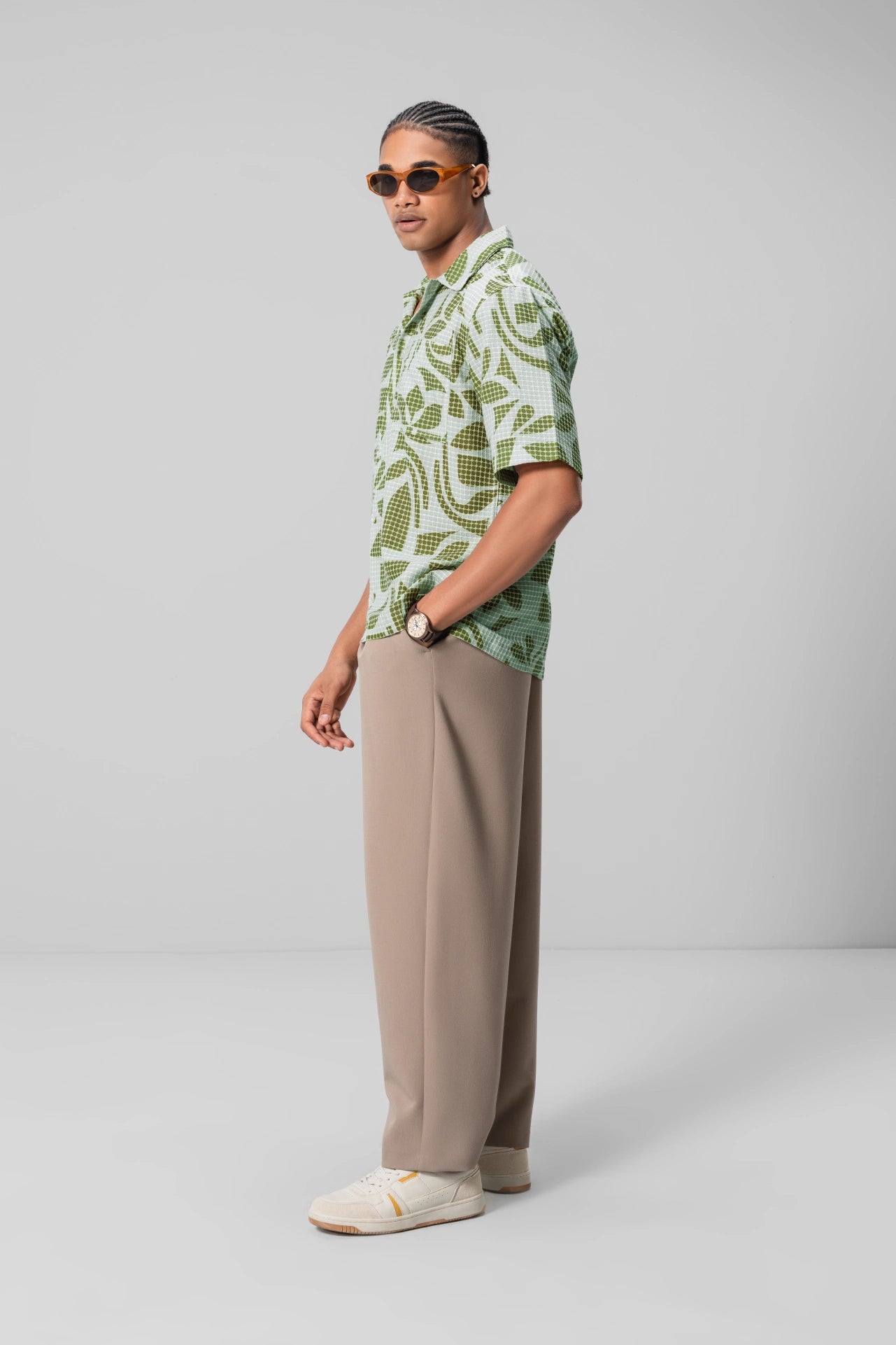 GREEN TEXTURED SHIRT