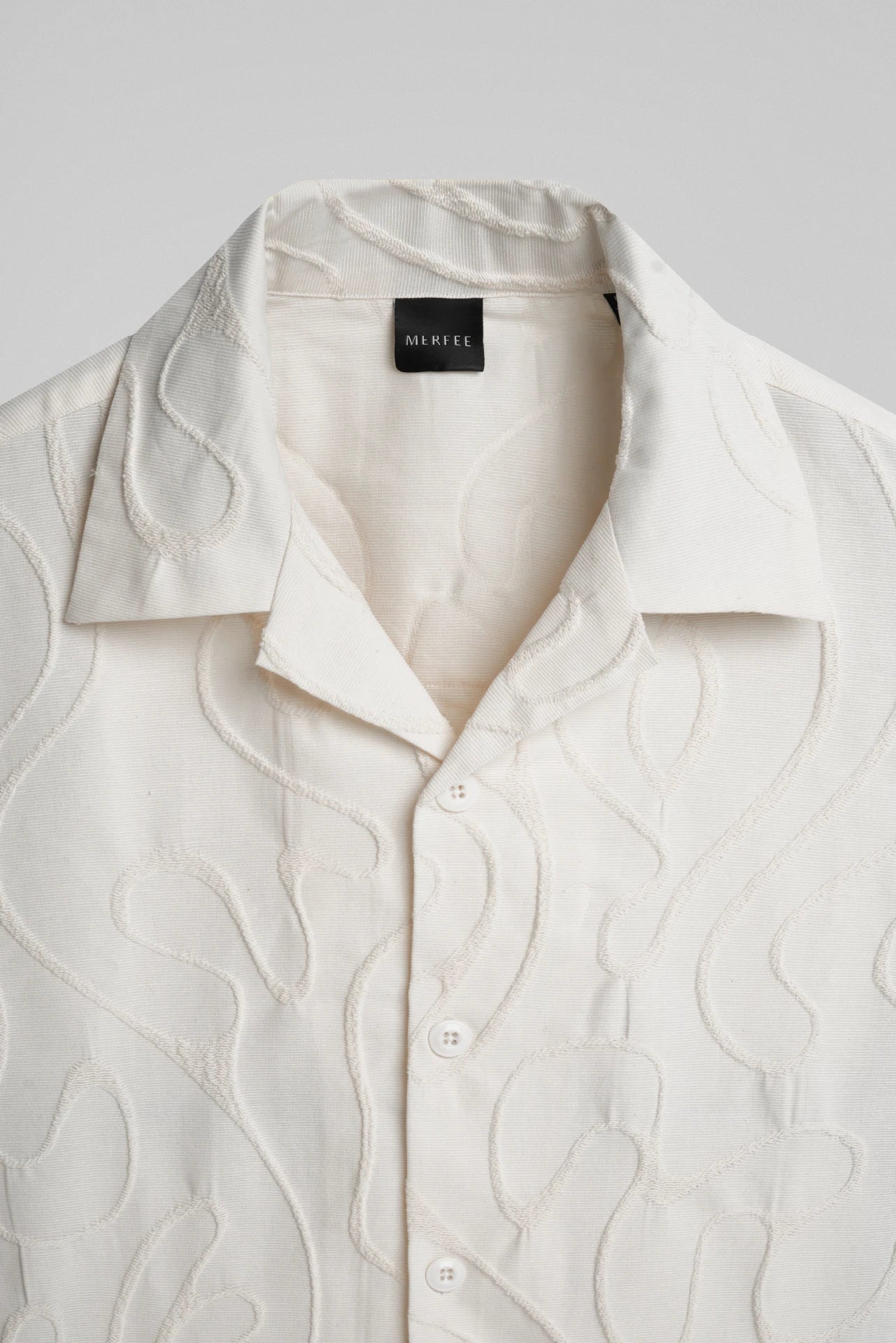 OFF-WHITE TEXTURED SHIRT