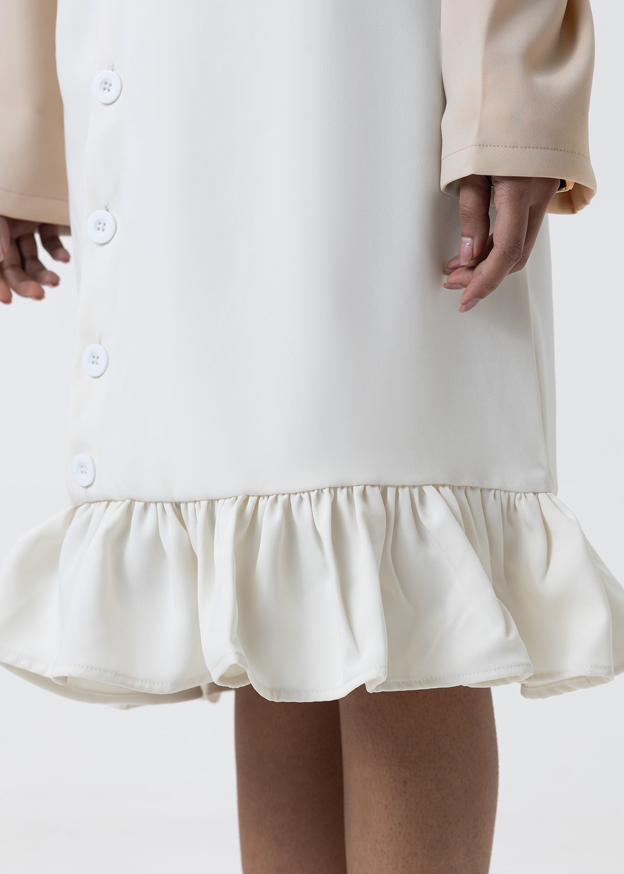 RUFFLE HEM MIDI SKIRT