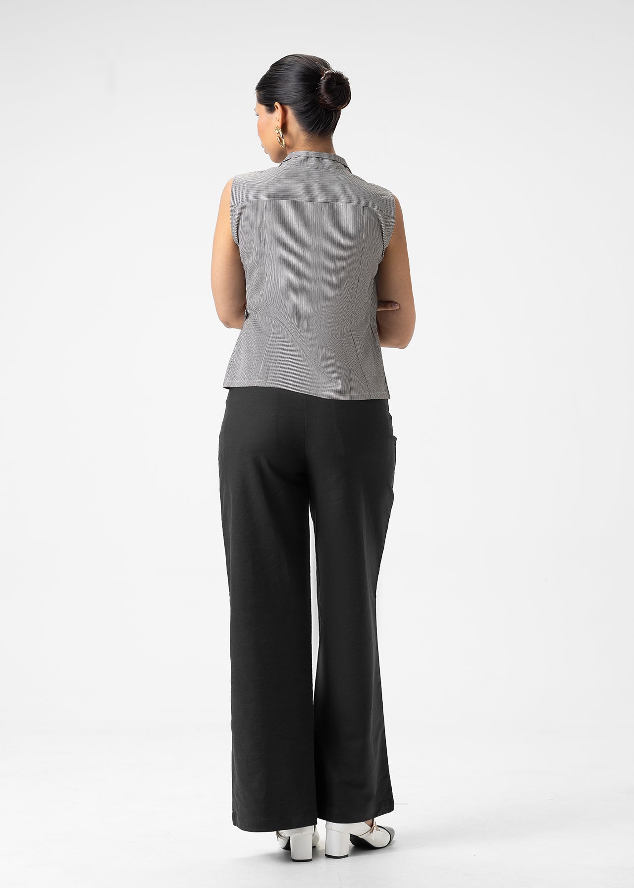 WRAP COLLAR TAILORED TOP